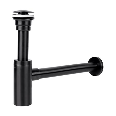 Cespol con Contra de Acero Inoxidable en Acabado Negro, Modelo 2153.2, Urrea