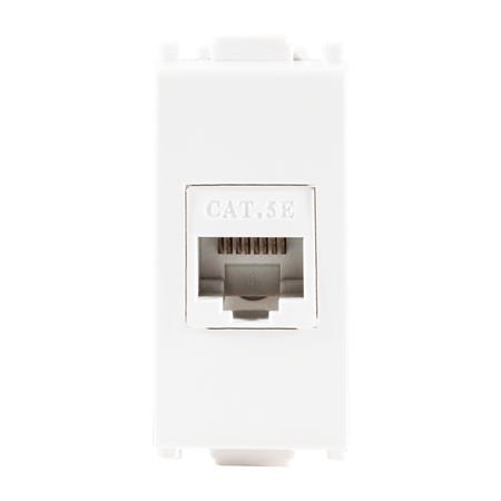 Toma de Computo de 8 Hilos Jack RJ45 Cat5e Blanco Serie Alpha EC9787