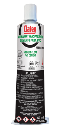 Pegamento para PVC Transparente (2 oz / 60 ml), Modelos 32361MX / 32433MX, Oatey, PG3150