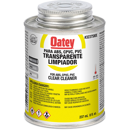 Limpiador Transparente para Tubos y Conexiones de PVC/CPVC (8 oz / 236 ml), Modelo 32375MX, Oatey PG3173