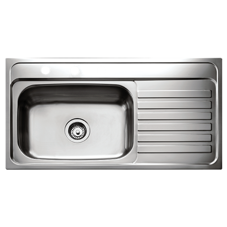 Fregadero de empotrar una tina un escurridor derecho acero inoxidable 95 x 51 cm PM4070