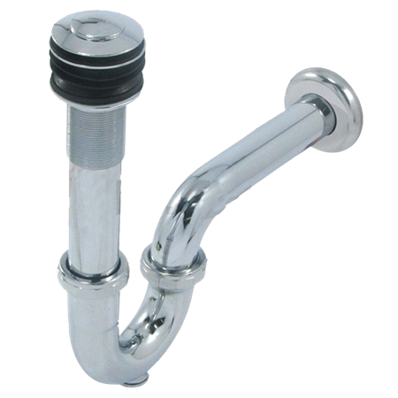 Cespol Rígido de Latón para Lavabo con Contra y Rebosadero Click, Modelo 207, Urrea