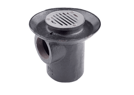 Coladera de Hierro con Rejilla Redonda de Acero Inoxidable, Modelo 124, Urrea